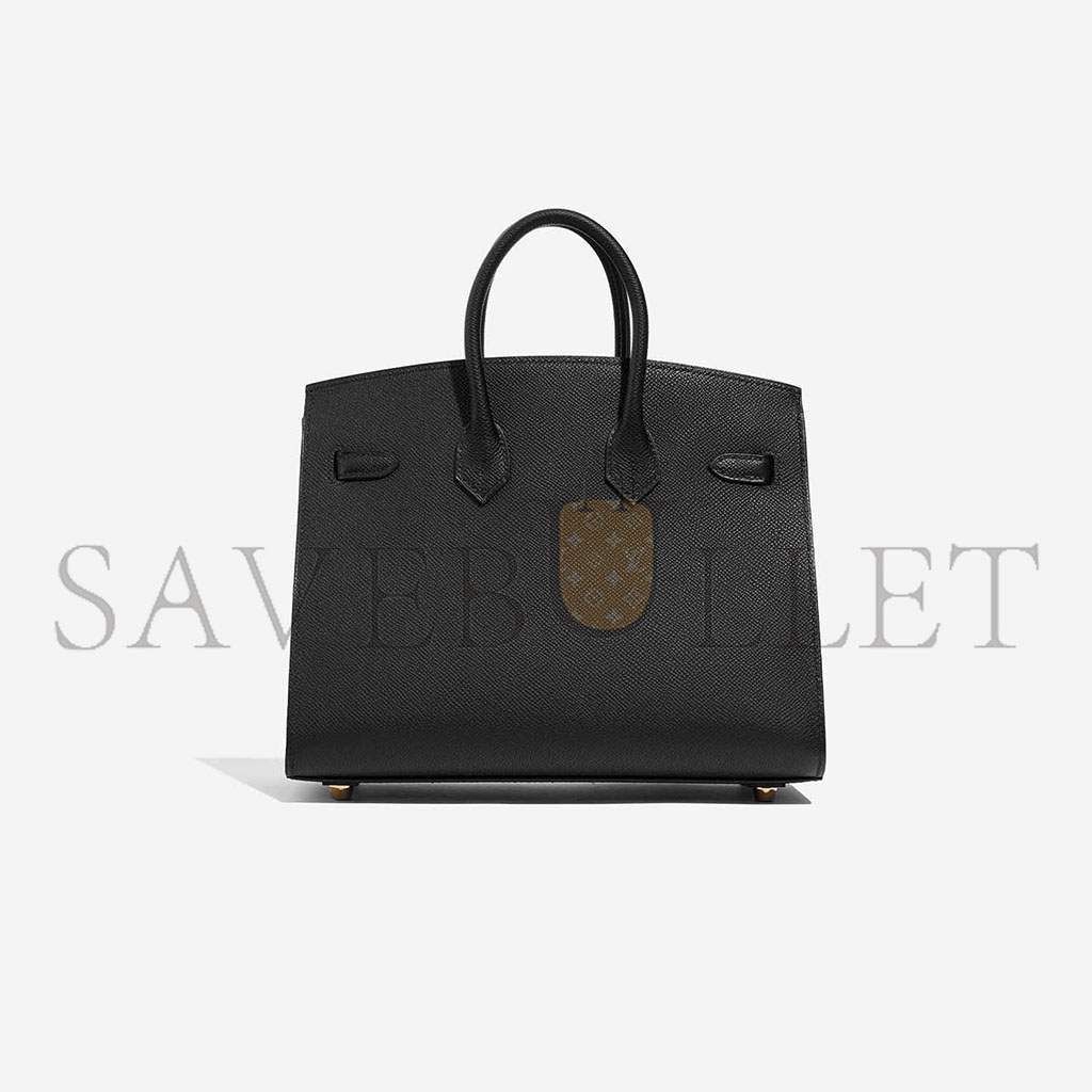 HERMES MASTER BIRKIN 25 EPSOM LEATHER BLACK GOLD BUCKLE HIGH END BAG H028369CC89 (25*20*13cm)